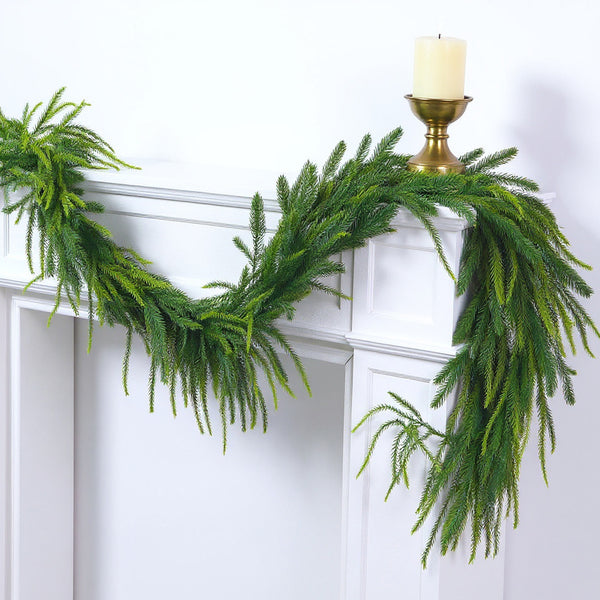 Christmas Norfolk Pine Garlands Christmas Real Touch Winter Pine Garland for Xmas Decorations