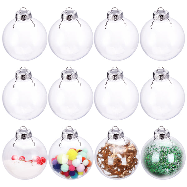Clear Plastic Fillable Ornament Ball for Christmas,Holiday, Wedding,Party,Home Decor