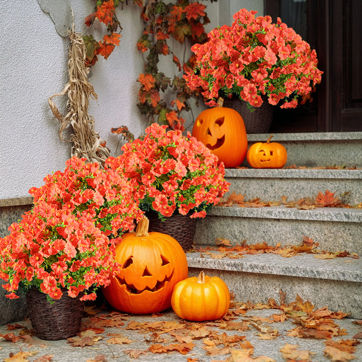 Artificial Flowers for Outdoor UV Resistant Fake Silk Morning Glory Flowers for Home Planter Porch Window Box Yard