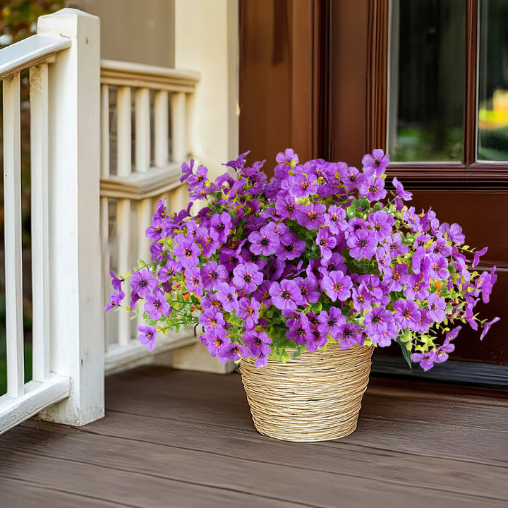 Artificial Flowers Faux Plants Flowers for Outdoor Spring Summer Decoration UV Resistant for Home Planter Porch Window Box Yard