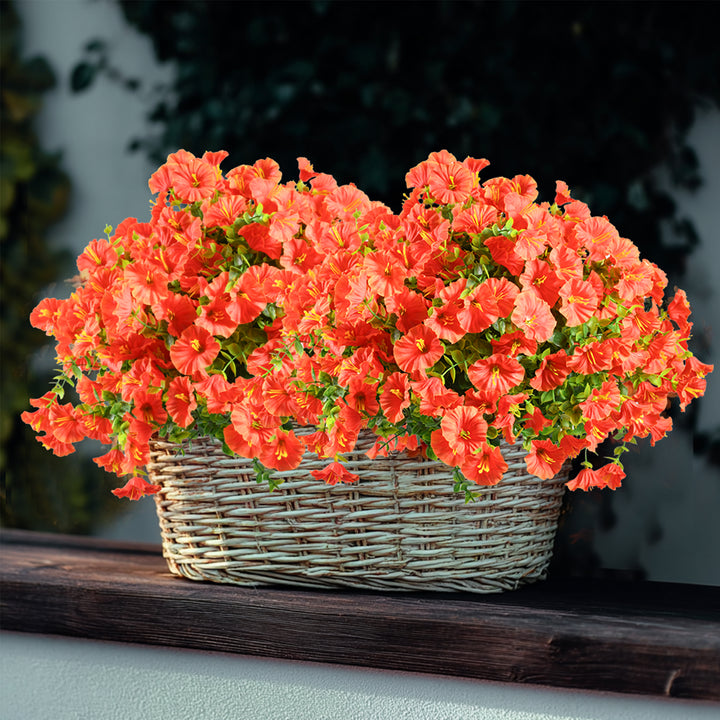 Artificial Flowers for Outdoor UV Resistant Fake Silk Morning Glory Flowers for Home Planter Porch Window Box Yard