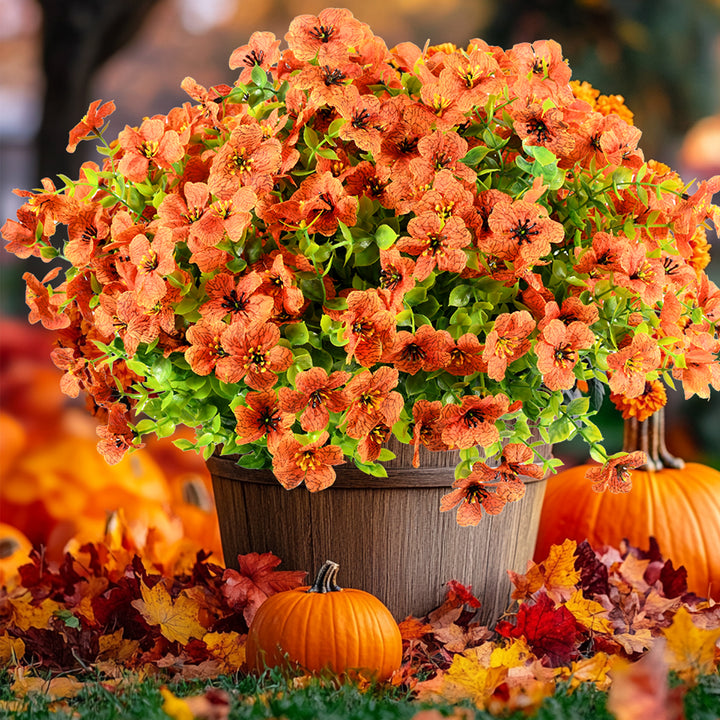 Artificial Flowers Faux Plants Flowers for Outdoor Spring Summer Decoration UV Resistant for Home Planter Porch Window Box Yard