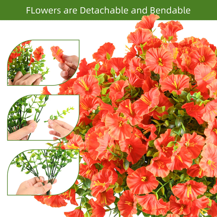 Artificial Flowers for Outdoor UV Resistant Fake Silk Morning Glory Flowers for Home Planter Porch Window Box Yard