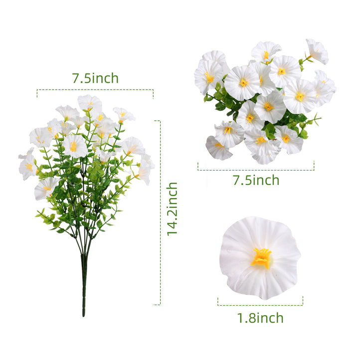 Artificial Flowers for Outdoor UV Resistant Fake Silk Morning Glory Flowers for Home Planter Porch Window Box Yard