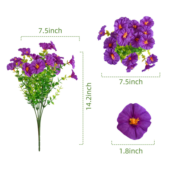 Artificial Flowers for Outdoor UV Resistant Fake Silk Morning Glory Flowers for Home Planter Porch Window Box Yard