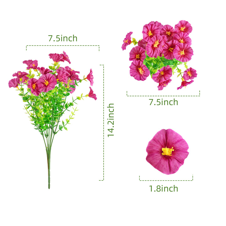 Artificial Flowers for Outdoor UV Resistant Fake Silk Morning Glory Flowers for Home Planter Porch Window Box Yard