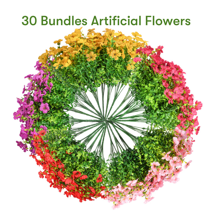 Artificial Flowers Faux Plants Flowers for Outdoor Spring Summer Decoration UV Resistant for Home Planter Porch Window Box Yard