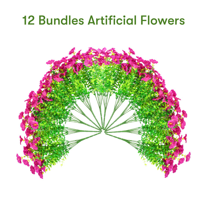 Artificial Flowers for Outdoor UV Resistant Fake Silk Morning Glory Flowers for Home Planter Porch Window Box Yard