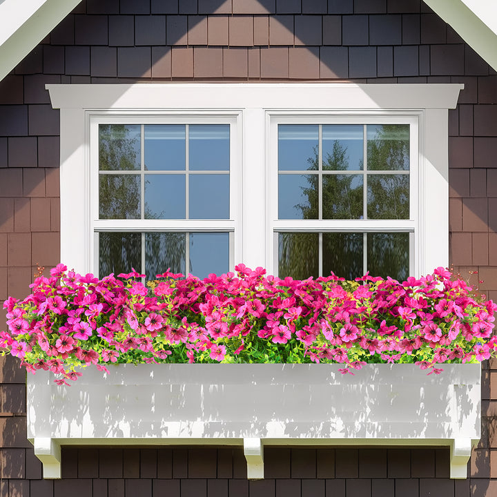 Artificial Flowers Faux Plants Flowers for Outdoor Spring Summer Decoration UV Resistant for Home Planter Porch Window Box Yard