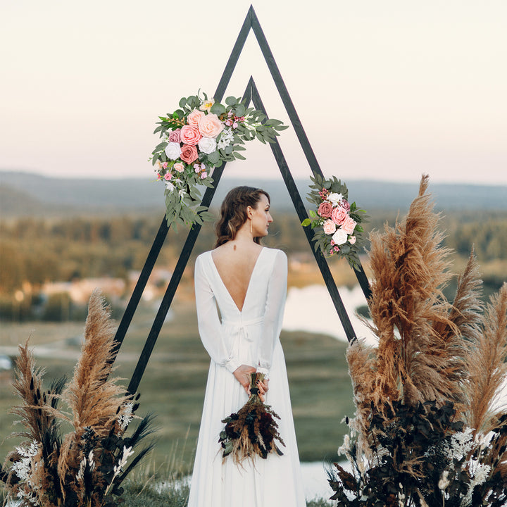 Artificial Flower Swag Set of 2 for Wedding Welcome Signs Wedding Arch Flowers for Wedding Ceremony Arbor