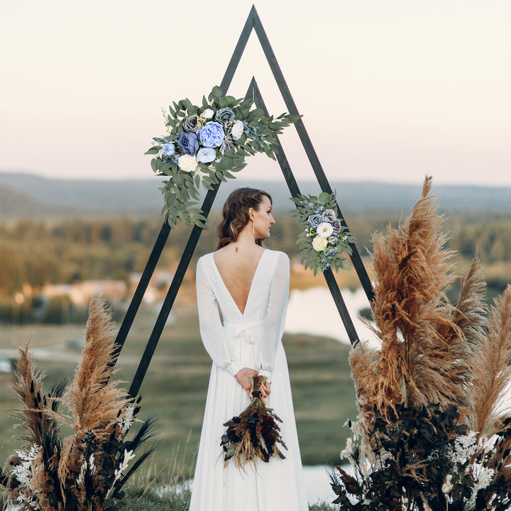 Artificial Flower Swag Set of 2 for Wedding Welcome Signs Wedding Arch Flowers for Wedding Ceremony Arbor