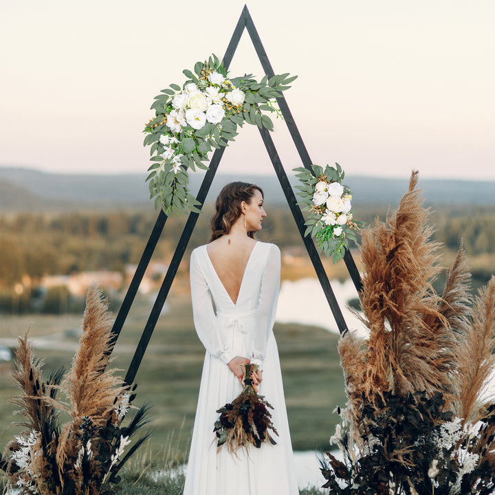 Artificial Flower Swag Set of 2 for Wedding Welcome Signs Wedding Arch Flowers for Wedding Ceremony Arbor