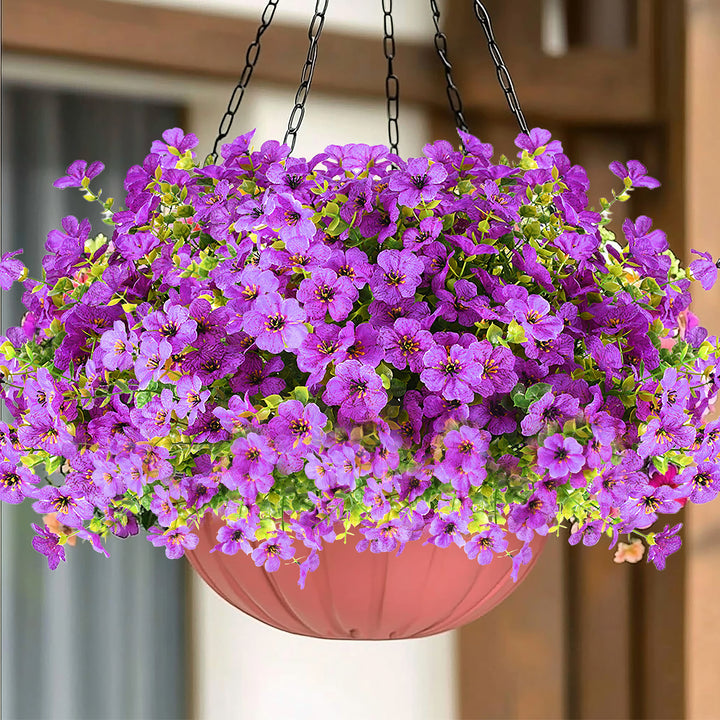 Artificial Flowers Faux Plants Flowers for Outdoor Spring Summer Decoration UV Resistant for Home Planter Porch Window Box Yard