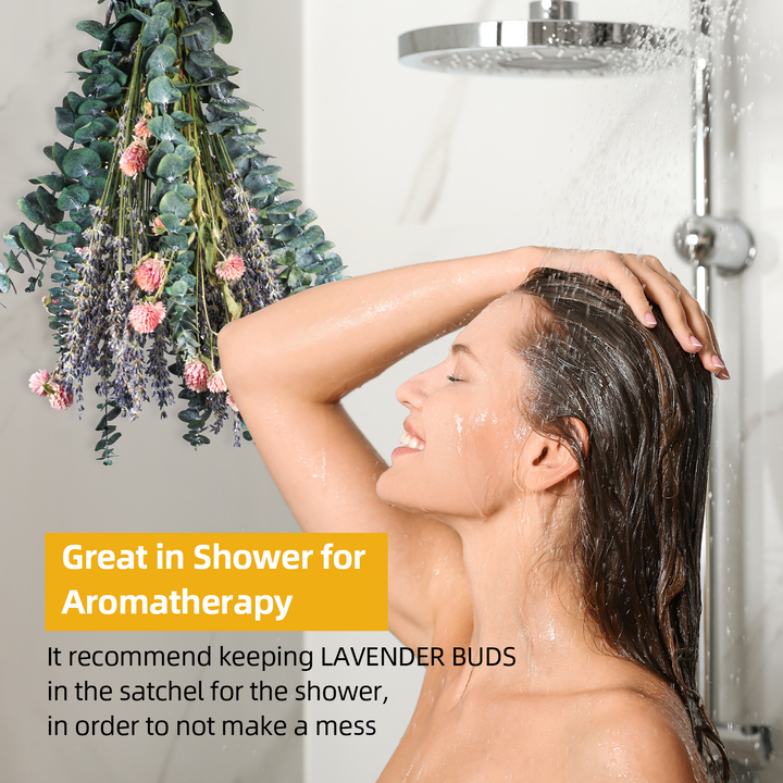 Dried Eucalyptus Stems & Lavender Flowers Bundle for Shower - Natural Fresh Eucalyptus Leaves Hanging Plants