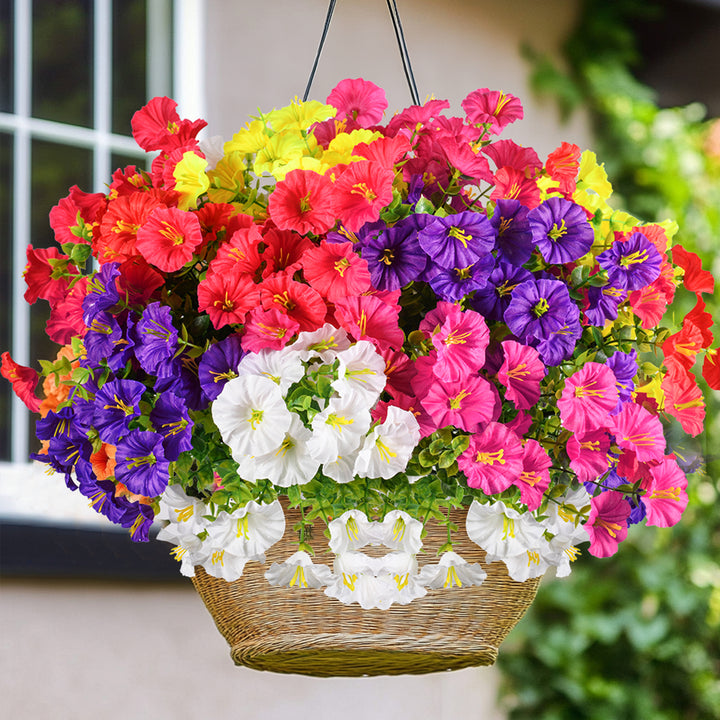 Artificial Flowers for Outdoor UV Resistant Fake Silk Morning Glory Flowers for Home Planter Porch Window Box Yard