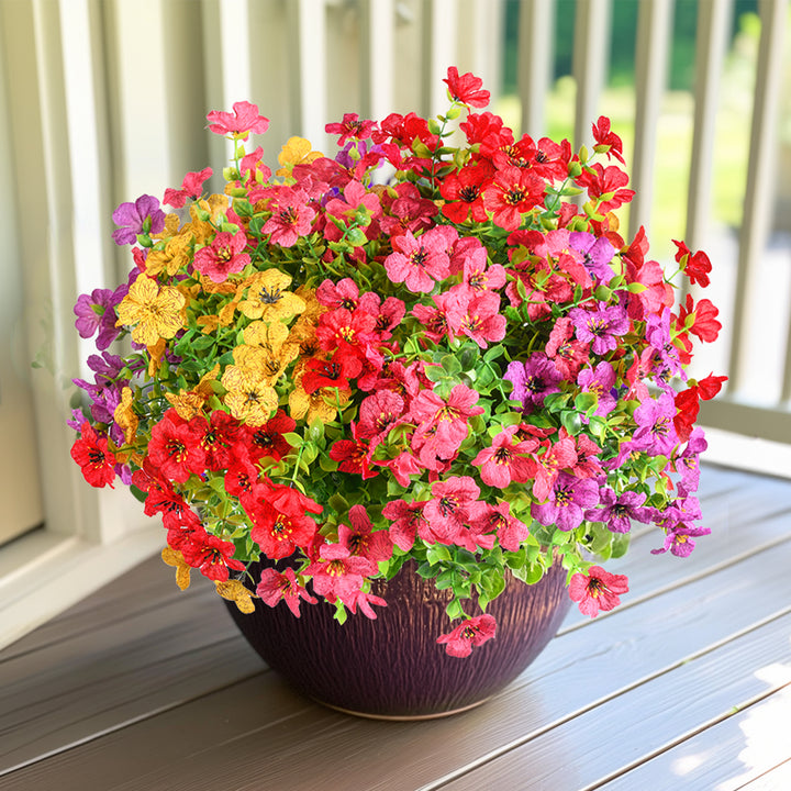 Artificial Flowers Faux Plants Flowers for Outdoor Spring Summer Decoration UV Resistant for Home Planter Porch Window Box Yard