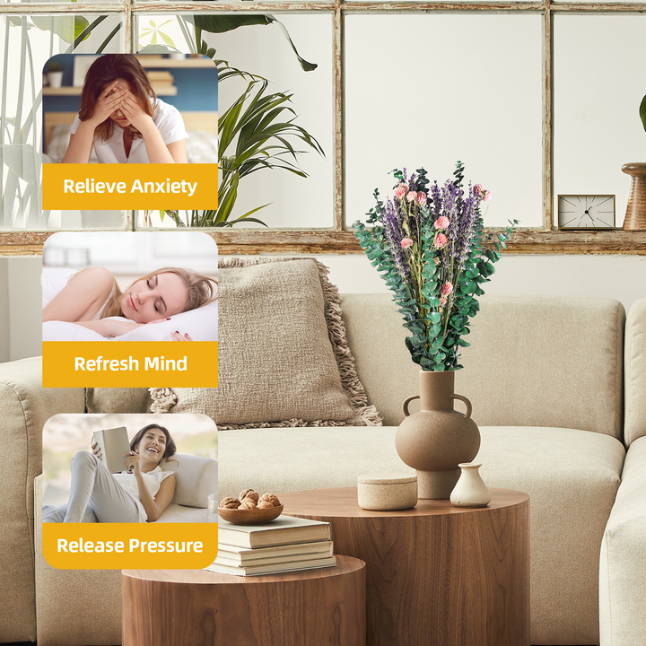 Dried Eucalyptus Stems & Lavender Flowers Bundle for Shower - Natural Fresh Eucalyptus Leaves Hanging Plants