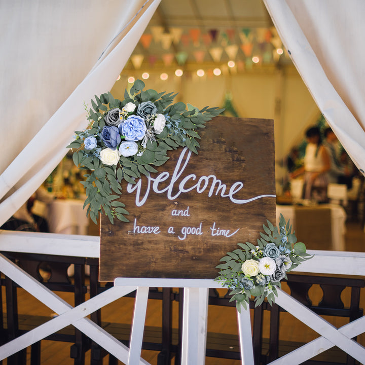 Artificial Flower Swag Set of 2 for Wedding Welcome Signs Wedding Arch Flowers for Wedding Ceremony Arbor