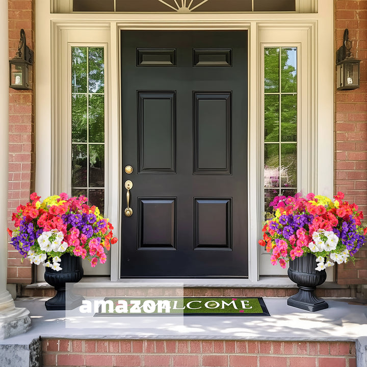 Artificial Flowers for Outdoor UV Resistant Fake Silk Morning Glory Flowers for Home Planter Porch Window Box Yard