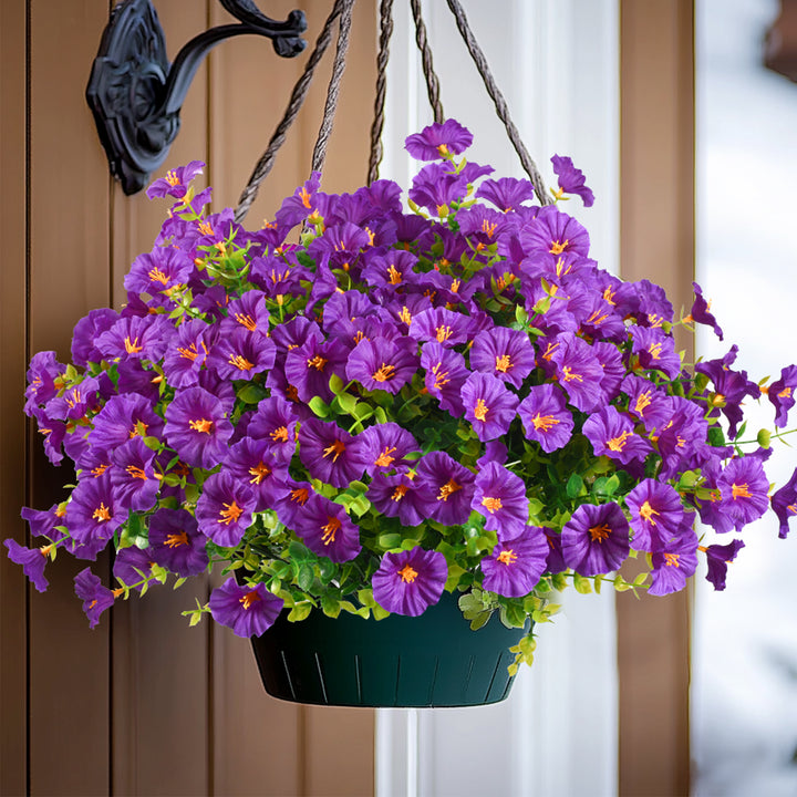 Artificial Flowers for Outdoor UV Resistant Fake Silk Morning Glory Flowers for Home Planter Porch Window Box Yard