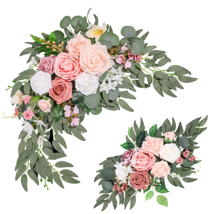 Artificial Flower Swag Set of 2 for Wedding Welcome Signs Wedding Arch Flowers for Wedding Ceremony Arbor