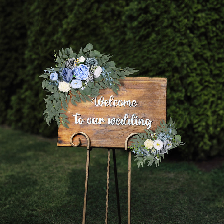 Artificial Flower Swag Set of 2 for Wedding Welcome Signs Wedding Arch Flowers for Wedding Ceremony Arbor