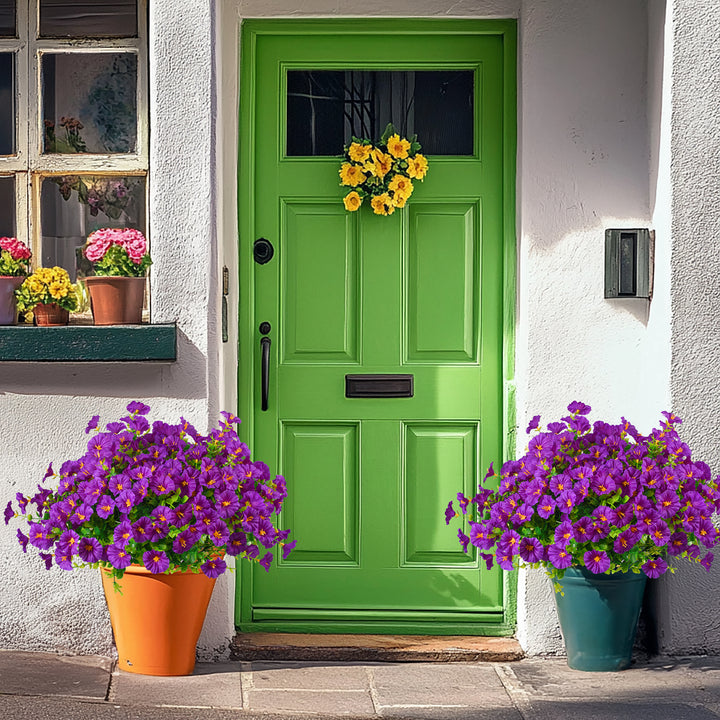 Artificial Flowers for Outdoor UV Resistant Fake Silk Morning Glory Flowers for Home Planter Porch Window Box Yard