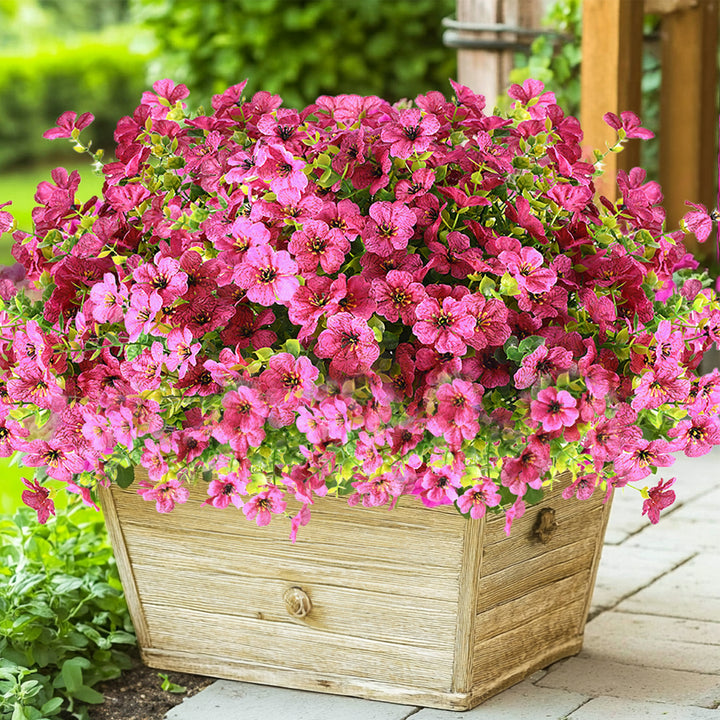 Artificial Flowers Faux Plants Flowers for Outdoor Spring Summer Decoration UV Resistant for Home Planter Porch Window Box Yard