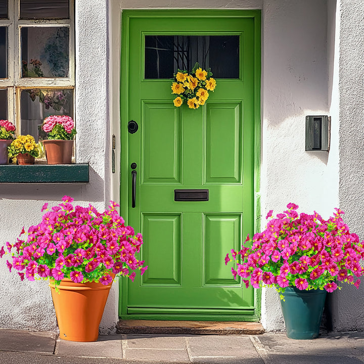 Artificial Flowers for Outdoor UV Resistant Fake Silk Morning Glory Flowers for Home Planter Porch Window Box Yard