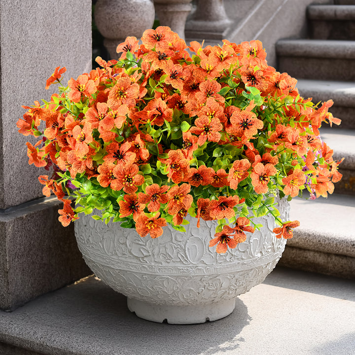 Artificial Flowers Faux Plants Flowers for Outdoor Spring Summer Decoration UV Resistant for Home Planter Porch Window Box Yard