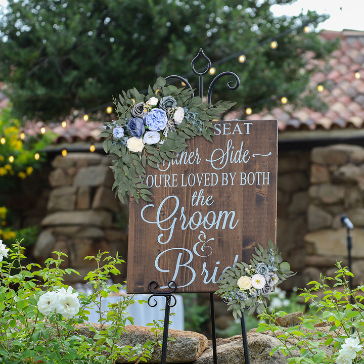 Artificial Flower Swag Set of 2 for Wedding Welcome Signs Wedding Arch Flowers for Wedding Ceremony Arbor