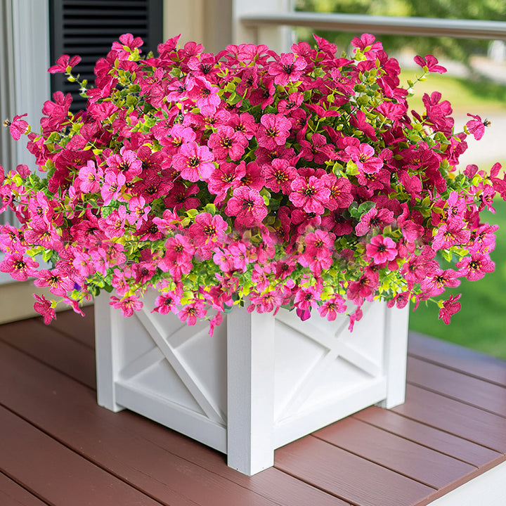 Artificial Flowers Faux Plants Flowers for Outdoor Spring Summer Decoration UV Resistant for Home Planter Porch Window Box Yard