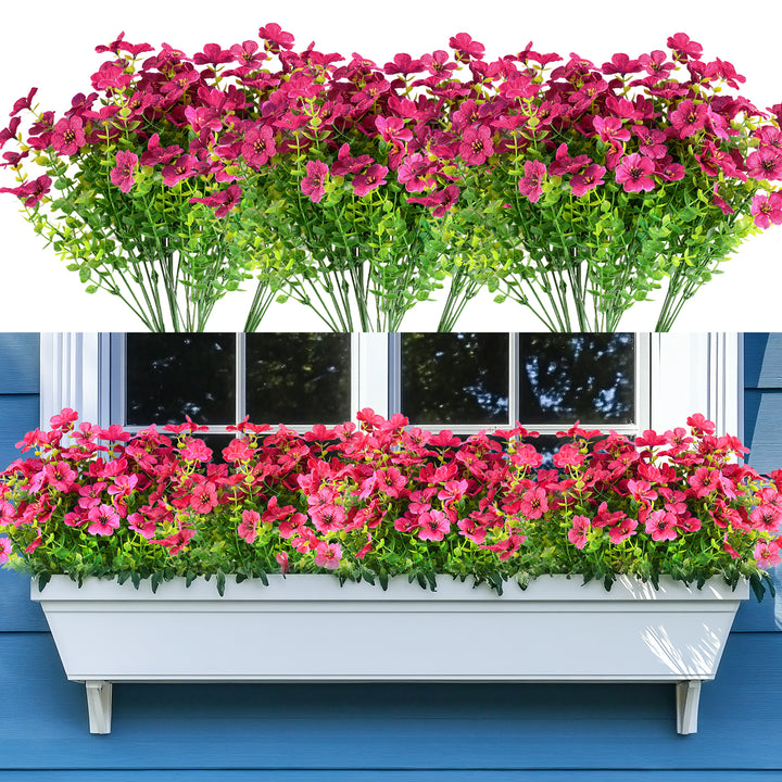 Artificial Flowers Faux Plants Flowers for Outdoor Spring Summer Decoration UV Resistant for Home Planter Porch Window Box Yard