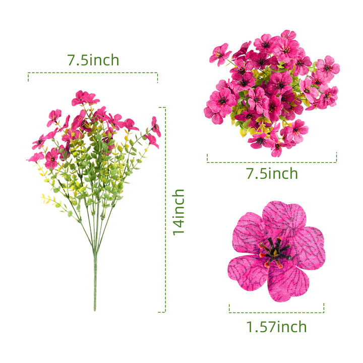 Artificial Flowers Faux Plants Flowers for Outdoor Spring Summer Decoration UV Resistant for Home Planter Porch Window Box Yard