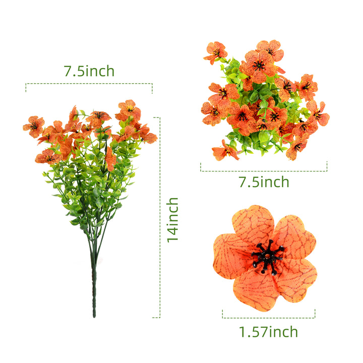 Artificial Flowers Faux Plants Flowers for Outdoor Spring Summer Decoration UV Resistant for Home Planter Porch Window Box Yard