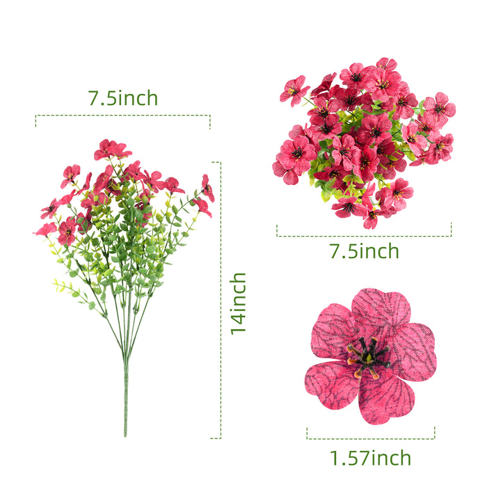 Artificial Flowers Faux Plants Flowers for Outdoor Spring Summer Decoration UV Resistant for Home Planter Porch Window Box Yard
