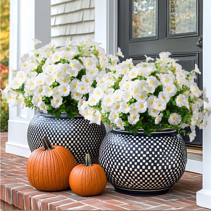 Artificial Flowers for Outdoor UV Resistant Fake Silk Morning Glory Flowers for Home Planter Porch Window Box Yard