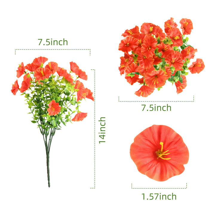 Artificial Flowers for Outdoor UV Resistant Fake Silk Morning Glory Flowers for Home Planter Porch Window Box Yard