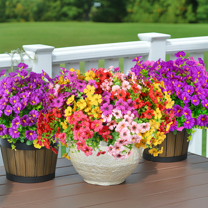 Artificial Flowers Faux Plants Flowers for Outdoor Spring Summer Decoration UV Resistant for Home Planter Porch Window Box Yard