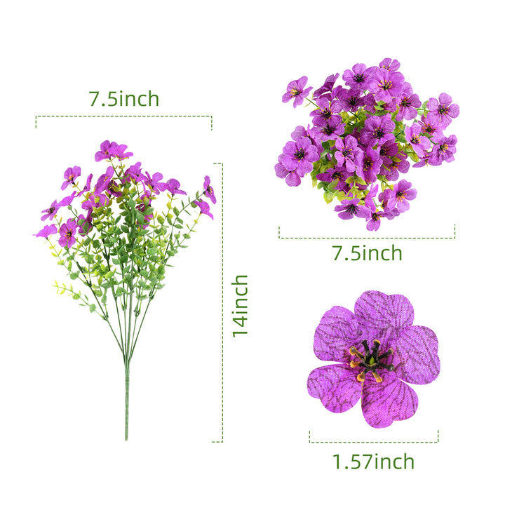 Artificial Flowers Faux Plants Flowers for Outdoor Spring Summer Decoration UV Resistant for Home Planter Porch Window Box Yard