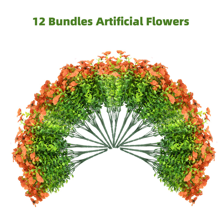 Artificial Flowers Faux Plants Flowers for Outdoor Spring Summer Decoration UV Resistant for Home Planter Porch Window Box Yard