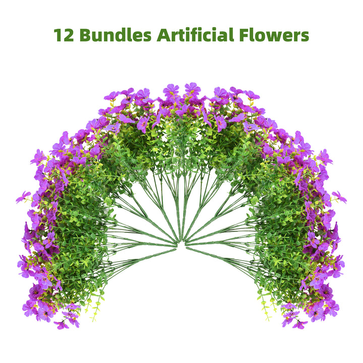 Artificial Flowers Faux Plants Flowers for Outdoor Spring Summer Decoration UV Resistant for Home Planter Porch Window Box Yard