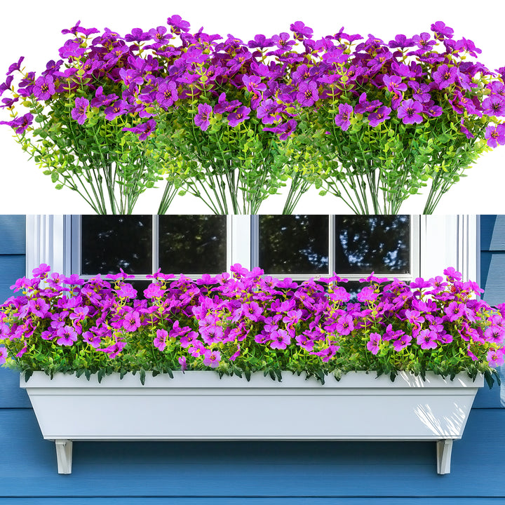 Artificial Flowers Faux Plants Flowers for Outdoor Spring Summer Decoration UV Resistant for Home Planter Porch Window Box Yard
