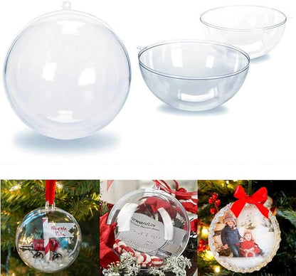 20 Pack Clear Plastic Fillable Ornament Ball  for Christmas,Holiday, Wedding,Party,Home Decor